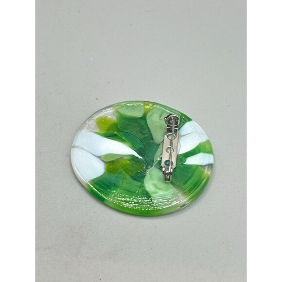 Handmade Fused Glass Pin Brooch Art Glass Wearable Art One of a Kind Jewelry - Picture 5 of 6